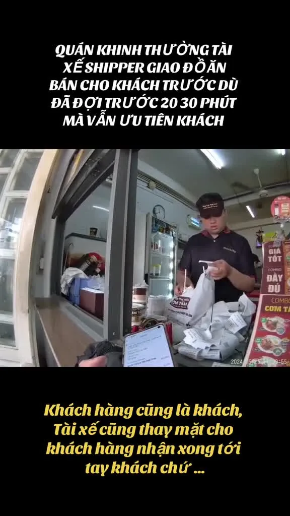 Preview for (99 )Khách hàng cũng là khách, Tài xế cũng thay mặt cho khách hàng nhận xon... cơm tấm phúc lộc thọ 